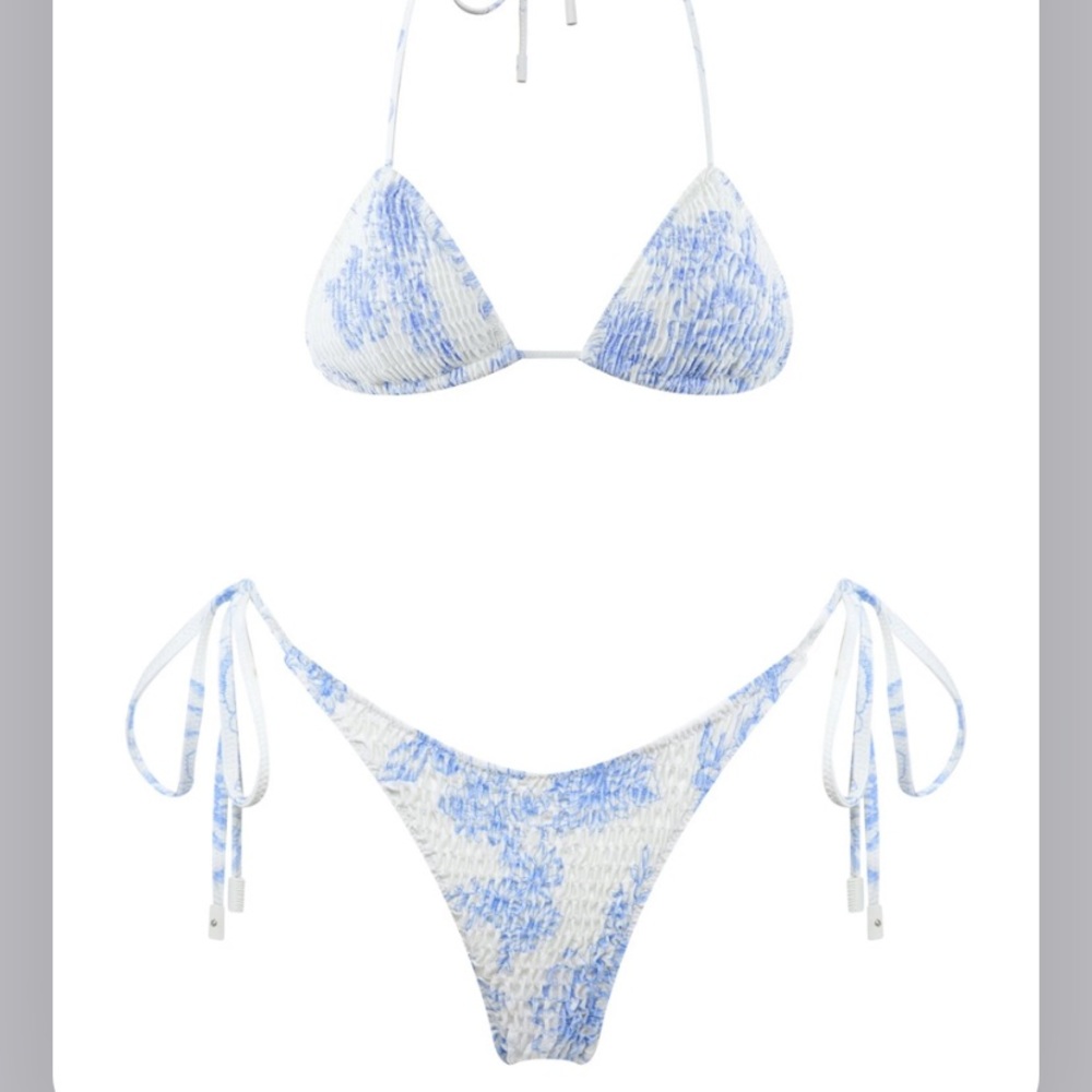Triangl Swimwear Blue and White Bikini